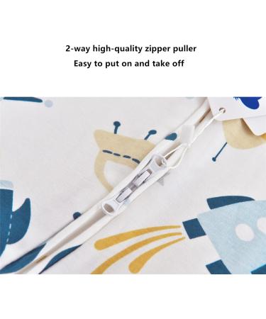 Chilsuessy Baby Sleeping Bag with Feet 1.5 Tog | 100% Cotton | Removable Sleeves | Anti Kick | Infant Toddler Wearable Blanket | Spaceship Design | 90/3-4 years - Buy Online on GoSupps.com