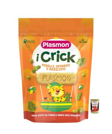 Italian Gourmet E.R. Plasmon i Crick Pea Snacks Spinach Basil 100g Bag + 400g Box