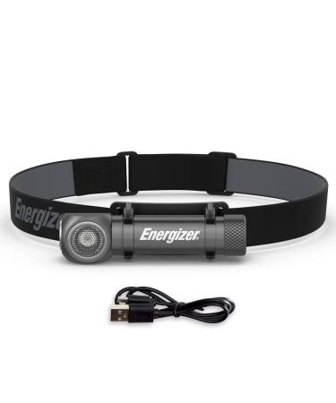 ENERGIZER LED Headlamp Rechargeable X1000, Ultra Bright IPX4 Water Resistant Head Light, 1000 Lumen Turbo Mode, Headlamp for Outdoors, Power Outage Emergency, (USB Cable Included) Gray Steel