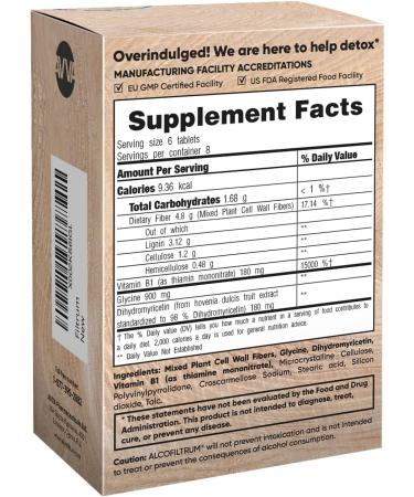 Alcofiltrum Detox Formula - DHM, MPCWF, Glycine, VIT B1 | 50 Caplets - Buy Online on GoSupps.com