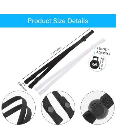 12-Piece Adjustable Ear Loop Extension Bands with Non-Slip Rings - Black & White - Ideal for Kids & Adults - Buy Online on GoSupps.com