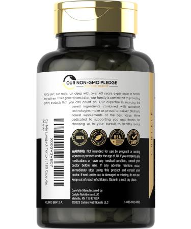 Carlyle Tongkat Ali 180 Quick Release Capsules | 1600mg Non-GMO Gluten Free Supplement for Energy & Wellness - Buy Online on GoSupps.com