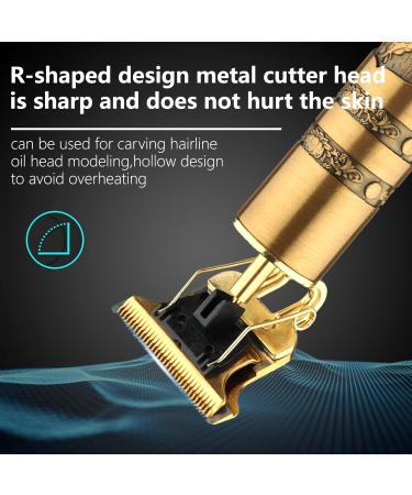 Men's T-Blade Hair Clippers: Electric Beard Trimmer & Cordless Grooming Kit - USB Rechargeable - Bronze Finish - Buy Online on GoSupps.com