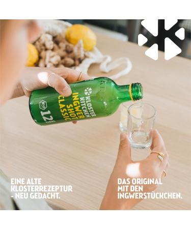 Kloster Kitchen Organic Summer Ginger Shots 3 Pack - 12SHOTS Blend - 3 x 360ml with Ginger Pieces - Vegan - 12 Shots per Bottle - No Additives & Natural Sweetness (with Deposit) - Buy Online on GoSupps.com