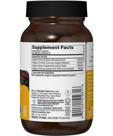 Organic India Immune Aid - 90 Veg Caps for Fortified Defense - Buy Online on GoSupps.com
