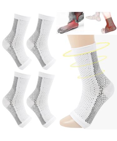 SootheSocks  Ankle Brace Compression Support Neuropathy Socks Soothe Socks for Neuropathy Pain Foot Brace for Injury Recovery  Joint Pain and More Soothe Socks Arch Support for Women & Men  2pair(white) L/XL