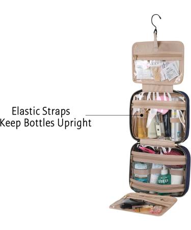 BAGSMART Large Hanging Travel Toiletry Bag for Women | Dark Blue | Full-Sized Container Holder - Buy Online on GoSupps.com