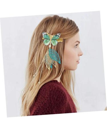 DOITOOL 1 Pair Tulle Butterfly Hair Clip Hair Barrettes Hair Pin Hair Claw Clips for Women Snap Barrettes for Women Butterfly Hair Accessories Classic Tassel Barrette Pair Clip - Buy Online on GoSupps.com
