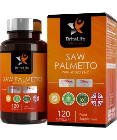 BL sawing palm extract high -dose capsules |SAW Palmetto 3000mg 20: 1 extract with zinc |120 prostate tablets |Milk gluten and allergen freeMade in ISO-certified companies