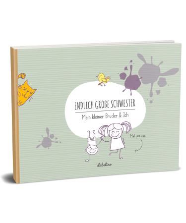 Gift for the birth for big sister: "Little brother + big sister" book ( KO recycling paper memory album/photo album for siblings) - Buy Online on GoSupps.com