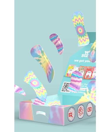 Wild Stripes Waterproof Plaster Set - 20 Hypoallergenic Strong Finger & Shower Bandages for Wounds - Extra Secure Rainbow Design - Buy Online on GoSupps.com