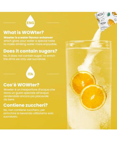 Wowter by AMZ Better - Sugar-Free Orange Flavored Water Powder | 24 Soluble Bags | Gluten-Free & GMO-Free | Made in Italy | 2-Pack (96g) - Buy Online on GoSupps.com