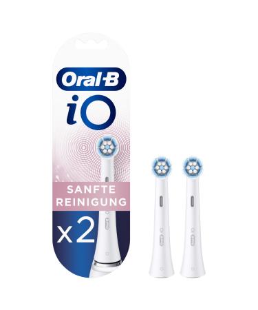 Oral-B io gentle cleaning on the plug brush for electric toothbrush 2 pieces gentle tooth cleaning toothbrush attachment for oral-B toothbrushes 2 pieces (1-pack) white