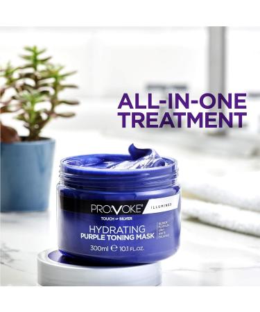 PROVOKE Touch Of Silver Hydrating Purple Toning Hair Mask 300ml - Brightens Blonde, Platinum, White, Grey Hair | Nourishing Treatment for Damaged Hair - Buy Online on GoSupps.com