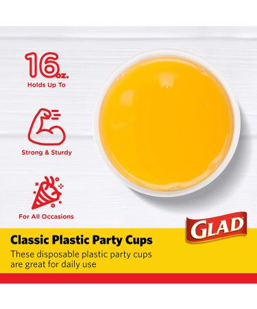 Glad Everyday 16 oz Red Disposable Plastic Cups - 100 Count | Strong & Sturdy Party Cups for All Occasions - Buy Online on GoSupps.com