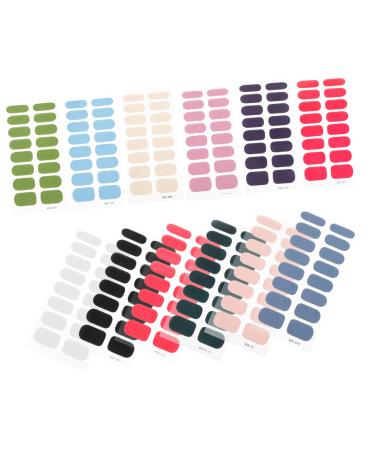 HAPINARY 12 Sets Fake Nails Women Fake Nail Tips Nail Charms Manicure Supplies Manicure False Nail Fake Fingernails Nail Patches False Nail for Women Frosted Nail Supplies 3d Sticker