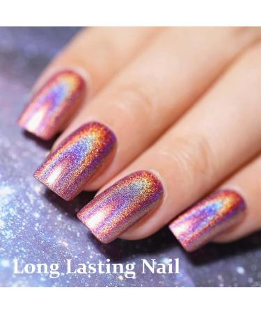 Holographic Nail Varnish - Chrome Nail Polish - Red Shimmer Glitter Polish - Air Dry Rainbow Reflective Laser Nail Varnish - No Need UV Lamp Long Lasting Gifts For Women Girl - Buy Online on GoSupps.com