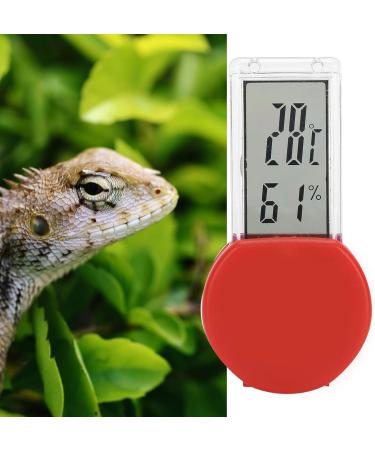 Reptile Terrarium Thermometer & Hygrometer - Digital LCD Temperature & Moisture Meter with Suction Cup for Pet Habitat (Red) - Buy Online on GoSupps.com