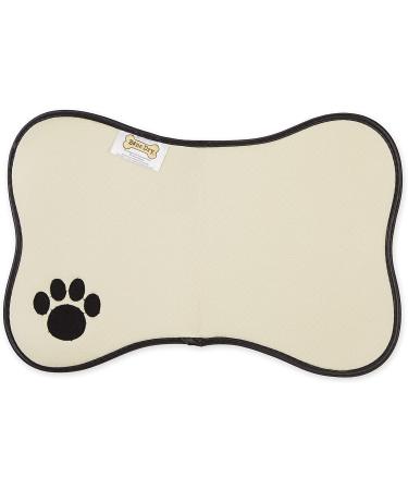 Bone Dry Cat Shape Pet Food Mat - Embroidered Microfiber, Taupe - Buy Online on GoSupps.com
