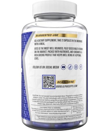 Alpha Supps Vites Men's Multivitamin Complete Daily Supplement with Fruits Veggies Energy Immune & Prostate Support - Daily Whole Food Vitamins with Antioxidants and Digestive Enzymes - Buy Online on GoSupps.com