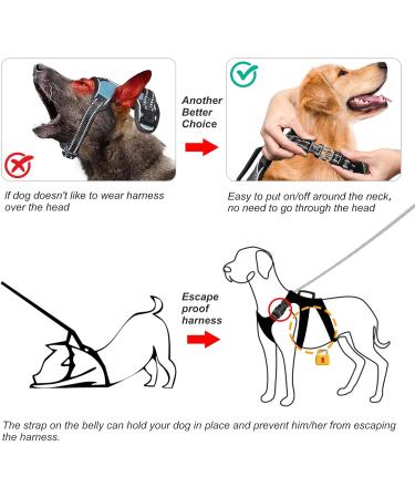 Premium Heele Dog Harness - Reflective Breakout Design Robust Handle Perfect Fit - Black (M) - Buy Online on GoSupps.com