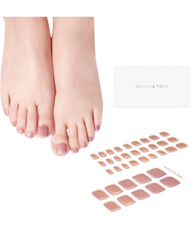 Danni & Toni Rose Gold Glow Gel Nail Films - Pink Mirror Glossy Nail Sticker & Pedi Wraps | 37 Pack of Toenail Foil Wraps - Buy Online on GoSupps.com