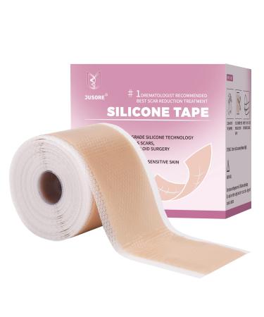 Silicone Scar Sheets - Upgrade Professional Medical Scar Removal Treatment Non irritating Painless Silicnoe Scar Tape for C-Section Surgical Scars Burn Keloid Acne(1.6 x 120 Roll) 4x300cm