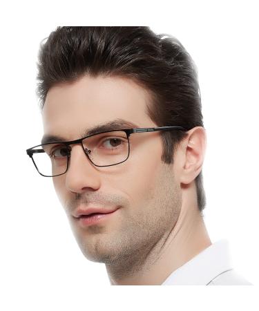 MARE AZZURO Designer Reading Glasses Men Metal Readers 1.0 1.5 2.0 2.5 3.0 3.5 Black 2.0 x