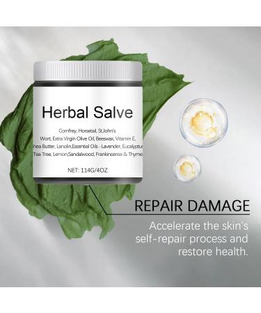 Organic Herbal Salve 4oz - Comfrey Skin Balm Ointment | Natural Herbal Salve for Body Care - International Shipping Available - Buy Online on GoSupps.com