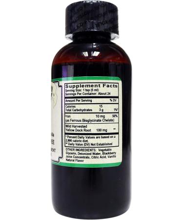 Iron Liquid Supplement - Gentle High Absorption Ferrous Bisglycinate Chelate - BlackBerry Vanilla 4 fl oz - Buy Online on GoSupps.com