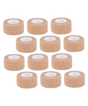 POPETPOP 12 Rolls Sports Tape Athletic Elastic Bandage Wrap Stretchy Bandage Wrap Sports Tape Wrap Roller Bandage Sports Bandage Wraps Light Brown 450.00X2.50X0.10CM