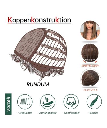 18-Inch Brown Shoulder Length Wigs for Women - Natural Looking Heat-Resistant Synthetic Wig for Everyday Use - Buy Online on GoSupps.com