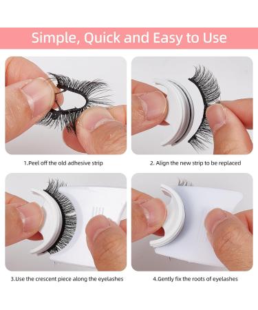 NICENEEDED 3 Pairs Self-Adhensive False Eye Lashes Fluffy Full Eye Faux Eye Lash Extensions 3 Styles Reusable No Glue Self Sticking Curly Artificial Lashes for Women and Girls - Buy Online on GoSupps.com