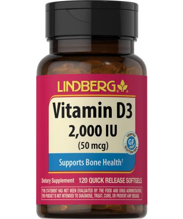 Lindberg Vitamin D3 2000 IU 120 Softgels - Buy Online on GoSupps.com