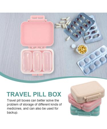 Healvian Small Pill Organizer Box - 3Pcs Travel Mini Pill Case Holder with Removable Compartments for Fish Oil - Portable Daily Use - Buy Online on GoSupps.com