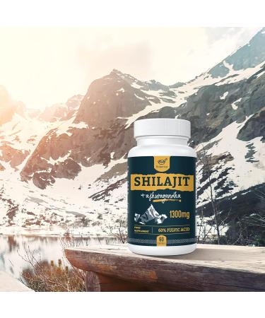 Solavica Shilajit Capsules 1300mg per Serving with Ashwagandha Root Extract 60% Fulvic Acid Pure High Strength Shilajit Supplement for Stamina and Stress 60 Count (Pack of 4) - Buy Online on GoSupps.com