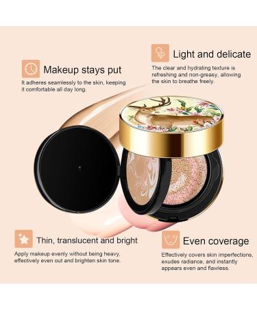 Foundation Cushion Moisturizing Foundation Concealer with Non-greasy Mirror Air Cushion - Daily Cosmetics for Home Work Travel Shopping Meeting Puchen - Buy Online on GoSupps.com