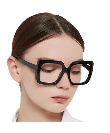 OCCI CHIARI Reading Glasses For Women Oversized Reader 1.0 1.5 2.0 2.5 3.0 3.5 1.25 1.75 2.25 2.75 4.0 Black 1.5 x