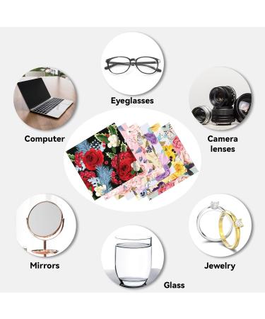 12PCS Floral Microfiber Glasses Cleaning Cloth - Thickened 6x6 inches for Eyeglasses Cameras & Screens - Buy Online on GoSupps.com