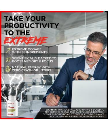 ADDY Extreme | Top Adderall Alternative Pills for Focus Memory & Energy | 60 Ultra Strength Natural Capsules | 3rd Party Tested USA Made - Buy Online on GoSupps.com