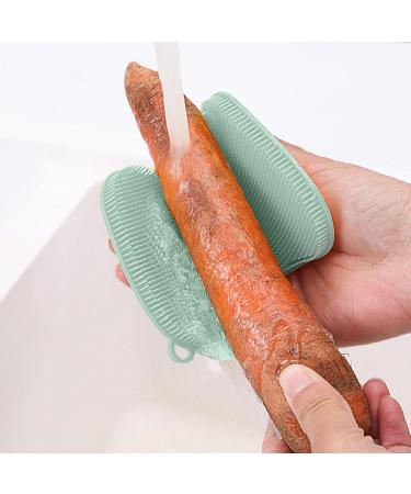 Fovolat Silicone Sponge | Multipurpose Dishwashing Sponge with Soft Bristles Design Quick-Drying Kitchen Sponge Kitchen Scrubber for Pot Pan Dish Bowl Green - Buy Online on GoSupps.com