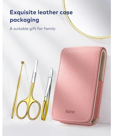 Professional Stainless Steel Eyebrow Tweezer Set - 3 Pcs Kit with Nose Hair Scissors & Ear Wax Removal Tool - Includes Leather Travel Case - Buy Online on GoSupps.com