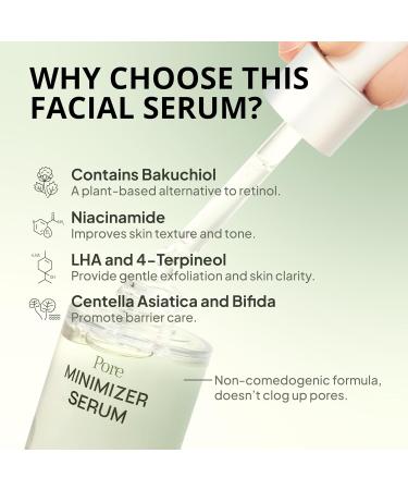 HAPA KRISTIN Pore Minimizing Serum Korean Skincare Pore Tightening & Sebum Control for Oily and Sensitive Skin Niacinamide + Bakuchiol Centella Hydrating Soothing for Smoother Texture 1.01 fl oz - Buy Online on GoSupps.com
