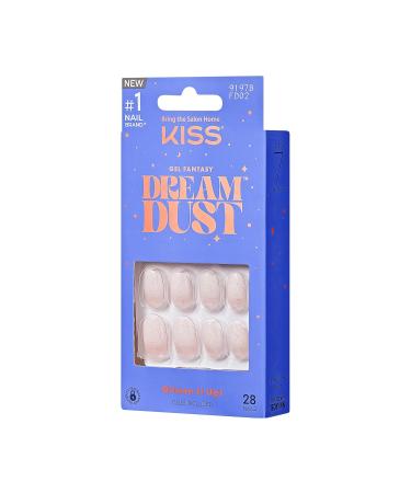 Buy KISS Gel Fantasy Dreamdust Press-On Nails | Silver Spoon Light White - Short Oval Includes Glue & Accessories - Fast International Shipping - Buy Online on GoSupps.com