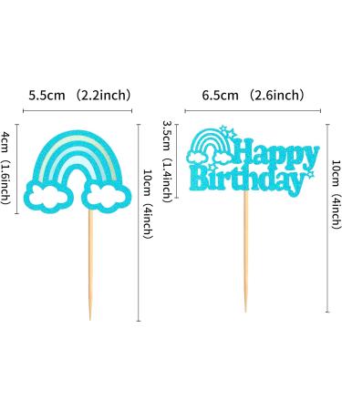 Ercadio 24 Pack Boho Rainbow Happy Birthday Cupcake Toppers Blue Boho Rainbow Cupcake Picks Boho Cake Toppers for Boho Rainbow Theme Birthday Baby Shower Party Decor Supplies A-hp Blue - Buy Online on GoSupps.com
