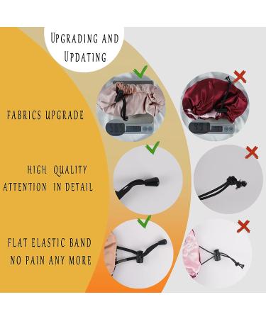 Silk Satin Hair Bonnet for Sleeping - Curly Hair Wrap for Black Women Men - Reusable, Designer, Large - Shower Cap, Night Cap, Head Scarf - Soft and Stylish - Buy Online on GoSupps.com