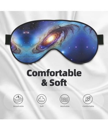 Buy Blue Galaxy Print Double-Sided Eye Mask | Soft Light Blocking Sleep Aid for Better Rest - Buy Online on GoSupps.com
