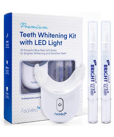 Teeth Whitening Kit with LED Light - Teeth Whitening Pen with 32X Powerful Blue-Red Rechargeable LED Light, Effective for Sensitive Teeth, Comfortable and Accelerated Teeth Whitening by AsaVea Smile - Buy Online on GoSupps.com