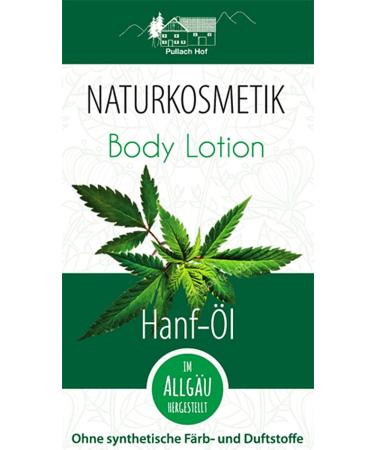 Hemp Oil Body Lotion (200 ml) - Pullach Hof Natural Cosmetics | Nourishing Eco-Friendly Moisturizer for Radiant Skin - Buy Online on GoSupps.com