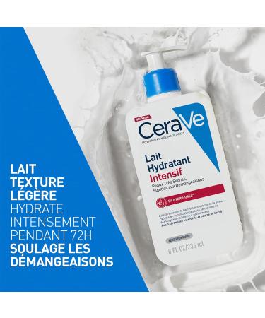 CeraVe Lait Hydratant Intensif Corps et Visage - Peaux Tr s S ches Avec D mangeaisons - 72H d Hydratation - Beurre de Karit + 3 C ramides + Hydro-Urea Boost - Sans Parfum Non Com dog ne - 236ml - Buy Online on GoSupps.com